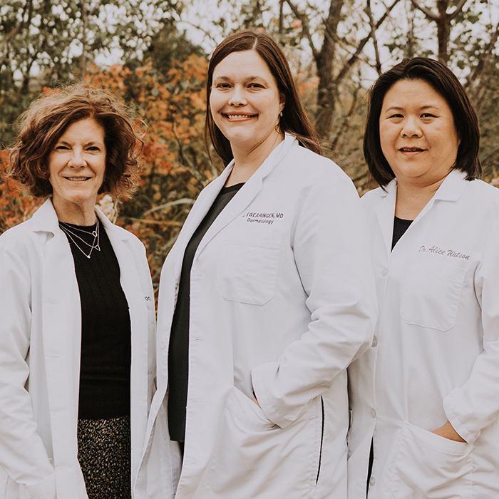 Novi Dermatology Dermatologist Team Picture Dr. Lisa A. Barron, Dr. Jennifer A. Swearingen & Dr. Alice C. Watson
